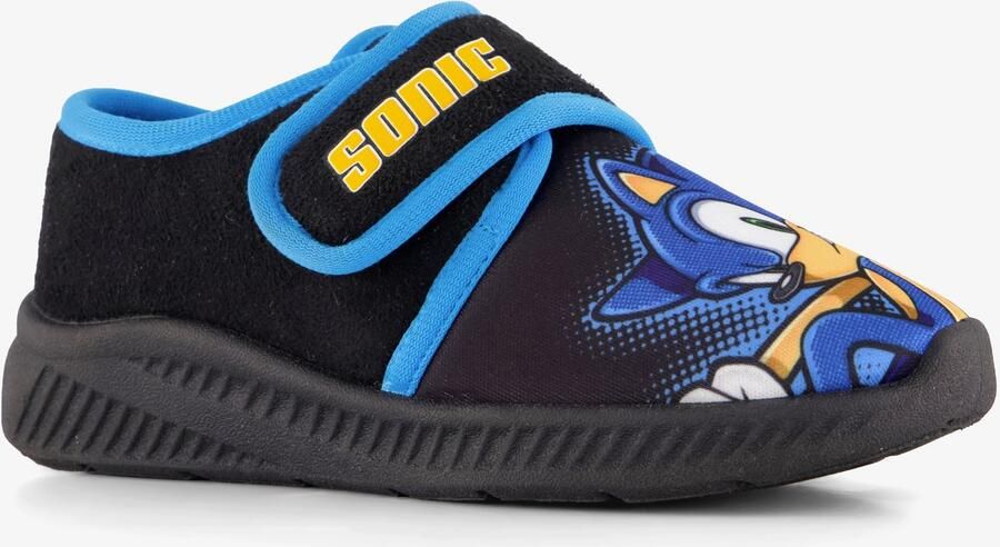 Sonic kinder pantoffels zwart blauw Sloffen