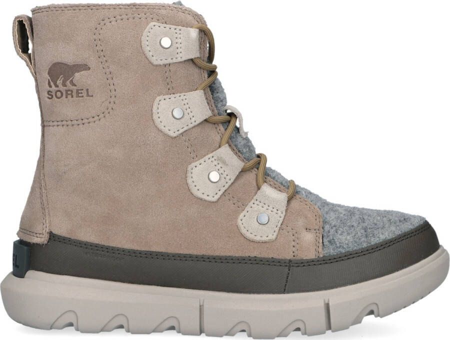 Sorel Explorer Ii Joan Faux Felt Wp Enkelboots Enkellaarsjes Dames Taupe
