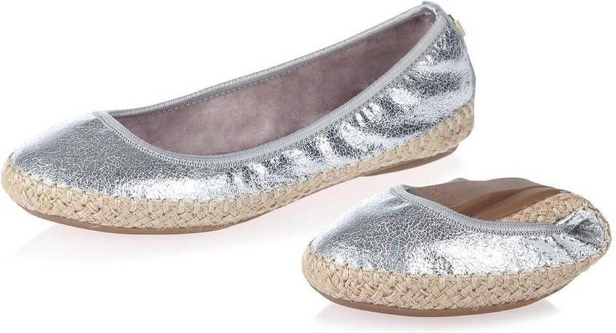 Sorprese – ballerina schoenen dames – Butterfly twists Gigi Cracked Zilver  – ballerina schoenen meisjes Sinterklaas Cadeau - Schoenen.nl