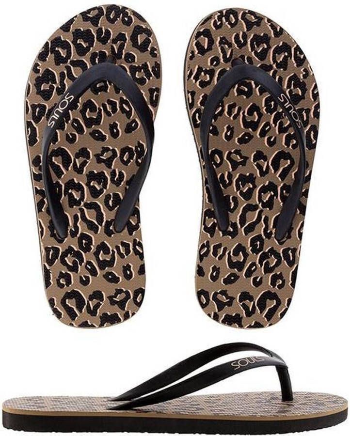 Souls Slippers Soft Leopard Print Kids Maat M (31 32)