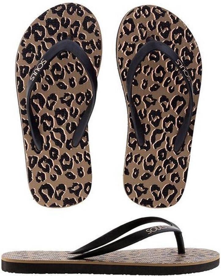 Souls Slippers Soft Leopard Print Kids Maat M (31 32)