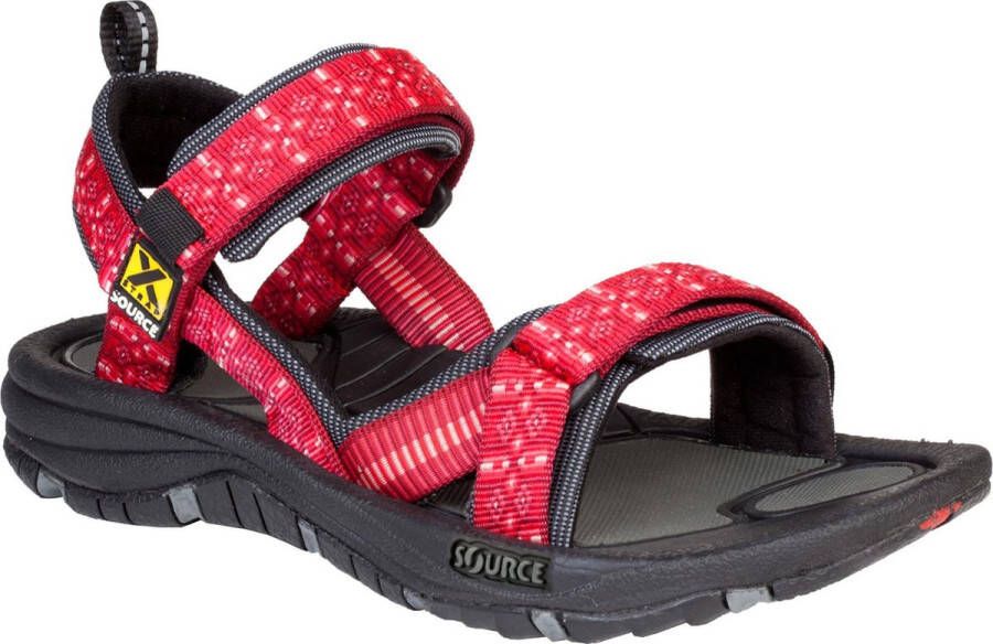 Source Classic Sandaal dames Wandelsandalen Vrouwen rood zwart wit