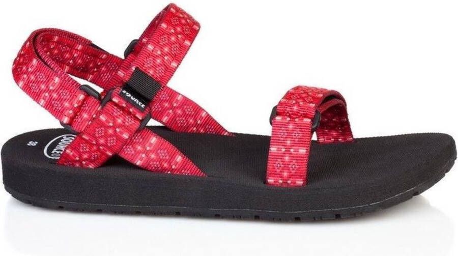 Source Classic Sandaal dames Wandelsandalen Vrouwen rood zwart