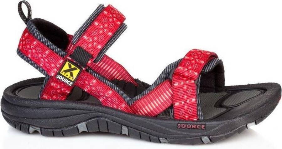 Source Classic Sandaal dames Wandelsandalen Vrouwen rood zwart wit