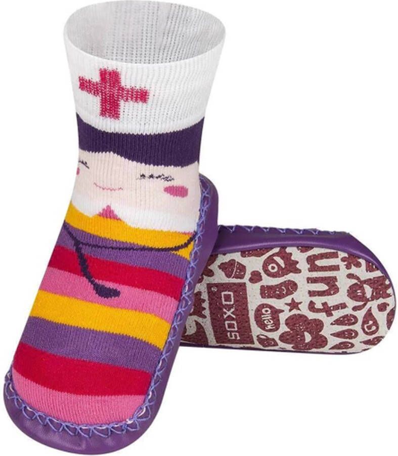 Soxo Kinderpantoffels voor Meisjes Vrolijk Gekleurde Sloffen met Dokterprint Sloffen voor Meisjes van Sloffen voor meisjes Meisjessloffen met dokterafbeelding Sloffen in vrolijke kleuren