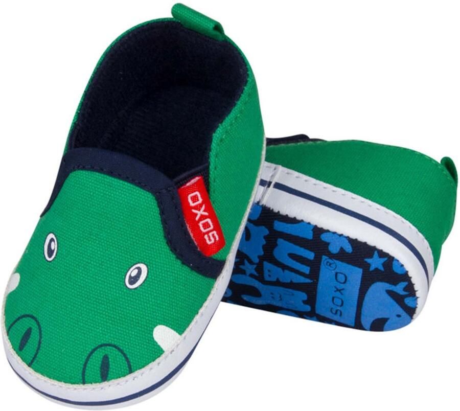 Soxo Zachte babyslofjes krokodil