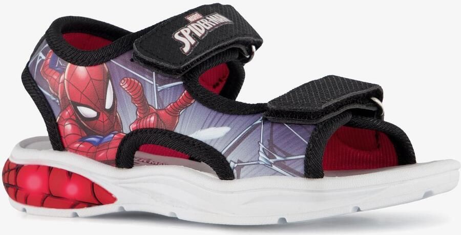 Spider-Man jongens sandalen met lichtjes zwart rood