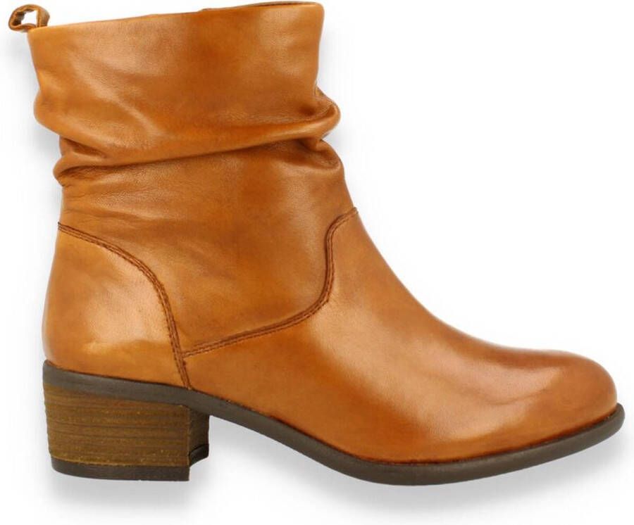 Spm -Dames cognac caramel enkellaarzen