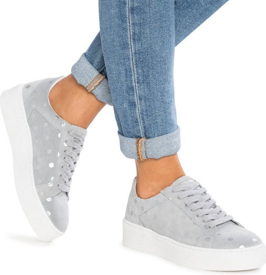 Spm Dames Sneaker SOHO Polka Dot Grijs