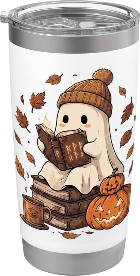 Spook pompoen vleermuis herfst leesbeker dubbelwandig RVS