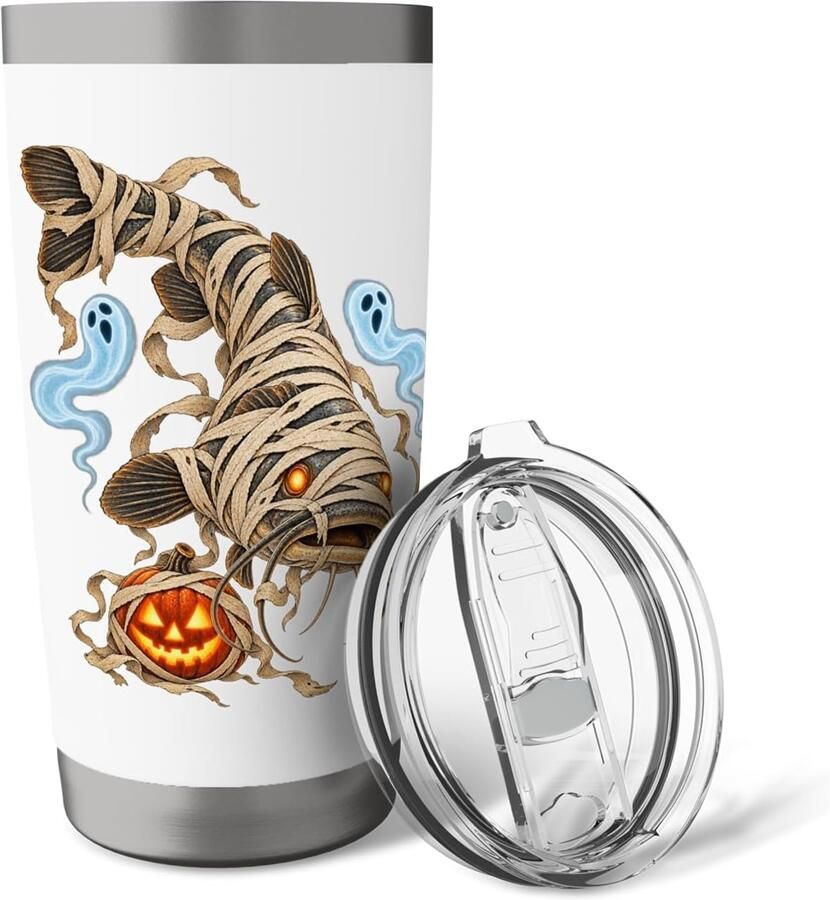 Spooky Wels Mumie voor Halloween-pret dubbelwandige thermobeker