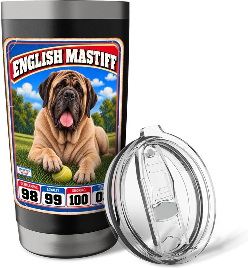 Sportkaart Mastiff jaren 70 80 dubbelwandige thermobeker