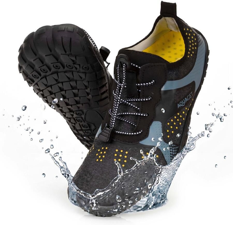 Springos Aquaget Waterschoenen AQUA Shoes Sneldrogend Rubber Unisex Zwart