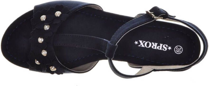 Sprox Blauwe Sandalen Koorden Sleehak