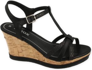 Sprox Sandaal Dames Trend Plateauzool Zwart