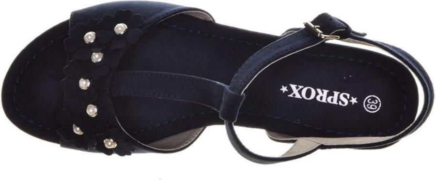 Sprox Blauwe Sandalen Koorden Sleehak