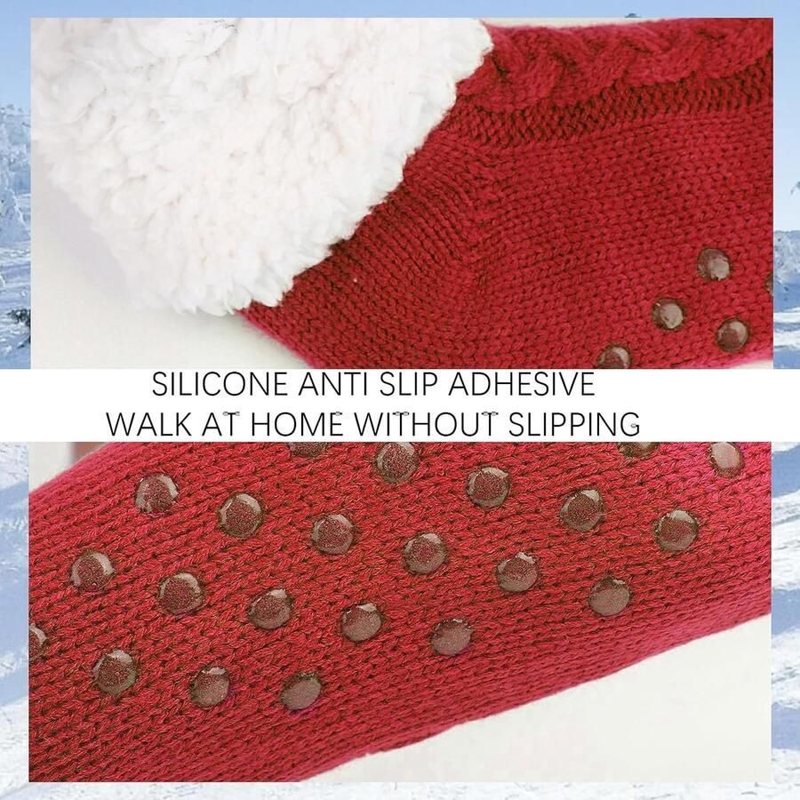 SSKHE Slipper Grips Fluffy Socks Winter Thick Warm Thermal Soft Fleece Cozy Plush Cabin Home Non-Slipper Socks Christmas Gifts for Girlfriend Girlfrie - Foto 1