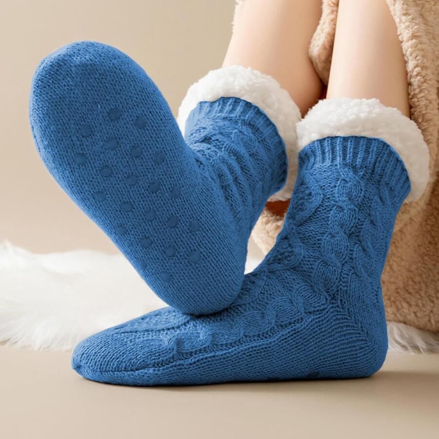 SSKHE Slipper Grips Fluffy Socks Winter Thick Warm Thermal Soft Fleece Cozy Plush Cabin Home Non-Slipper Socks Christmas Gifts for Girlfriend Girlfrie - Foto 2