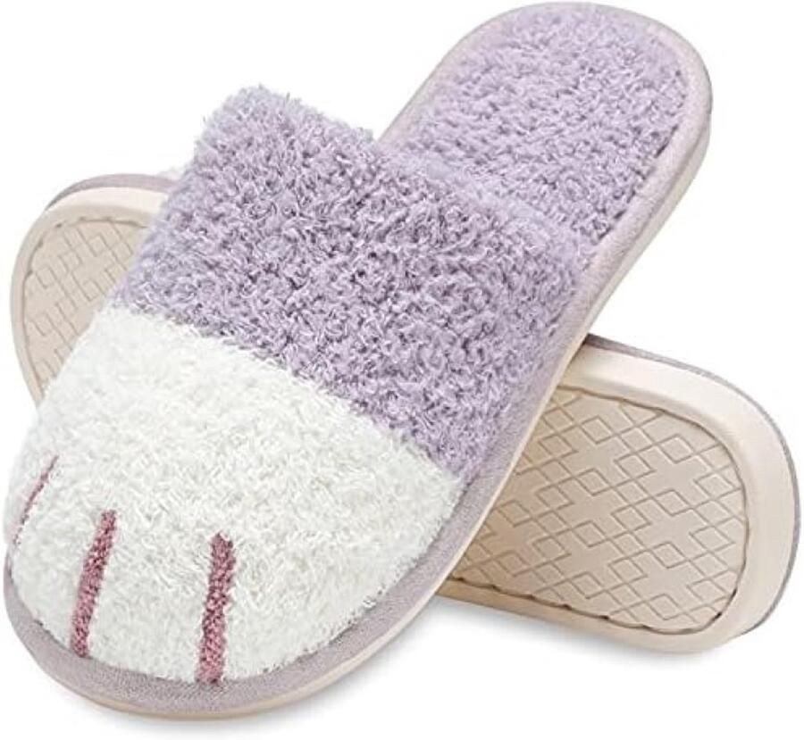 ST TRADING ST TRADİNG Pluche Kattenpoot Pantoffels met Memory Foam Zool