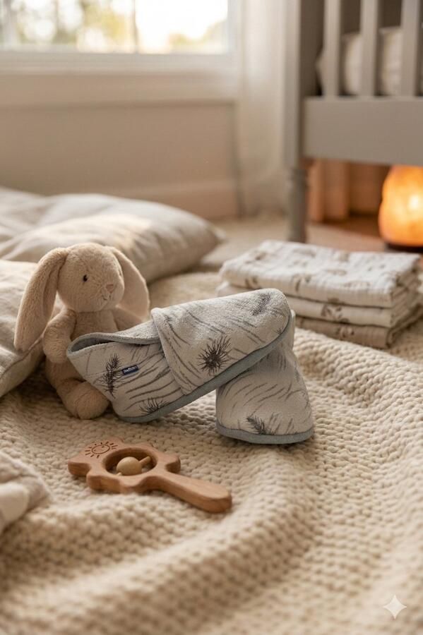 Stabifoot Babyslofjes Zacht Leer Cadeaudoos Linnen zakje Barefoot 3001 GREY