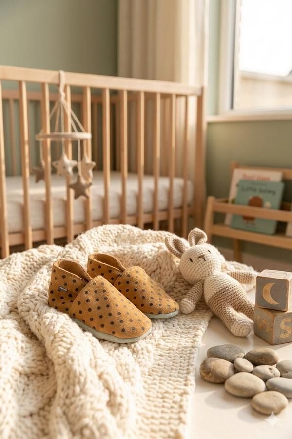 Stabifoot Babyslofjes Zacht Leer Cadeaudoos Linnen zakje Barefoot 3002 SAND