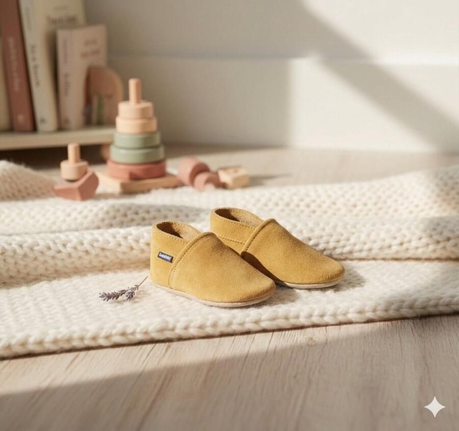 Stabifoot Babyslofjes Zacht Leer – Cadeaudoos Linnen zakje Barefoot ARENA