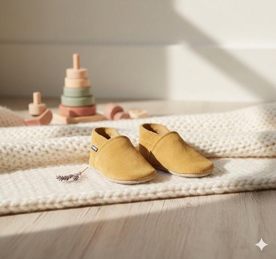 Stabifoot Babyslofjes Zacht Leer – Cadeaudoos Linnen zakje Barefoot ARENA - Foto 2