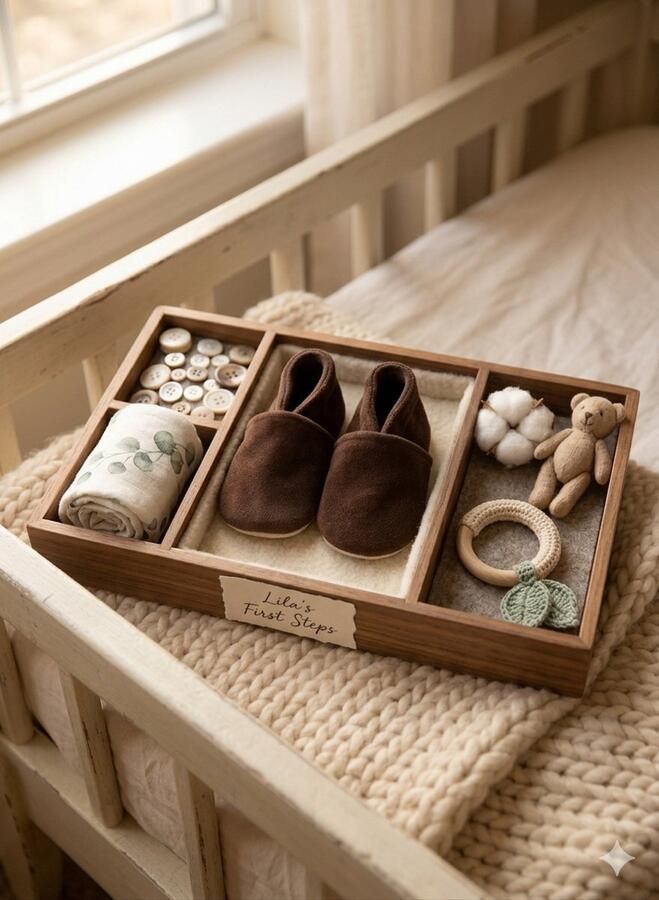 Stabifoot Babyslofjes Zacht Leer Cadeaudoos Linnen zakje Barefoot CHOCO