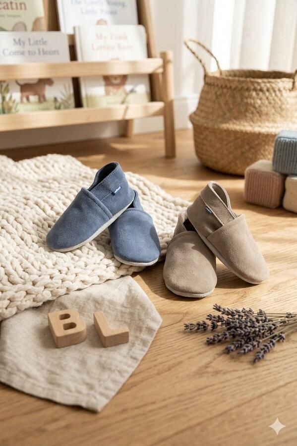 Stabifoot Babyslofjes Zacht Leer Cadeaudoos Linnen zakje Barefoot IRIS