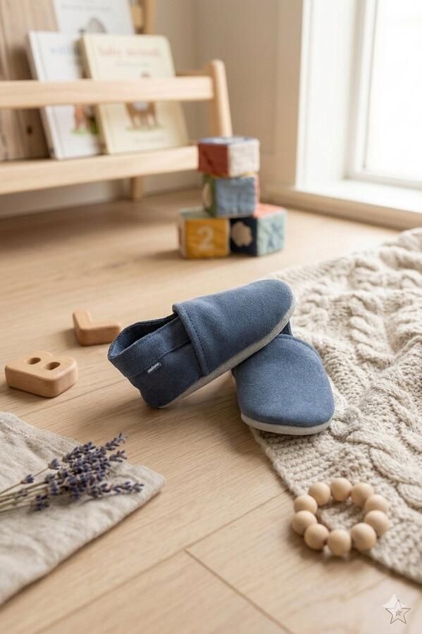 Stabifoot Babyslofjes Zacht Leer Cadeaudoos Linnen zakje Barefoot IRIS