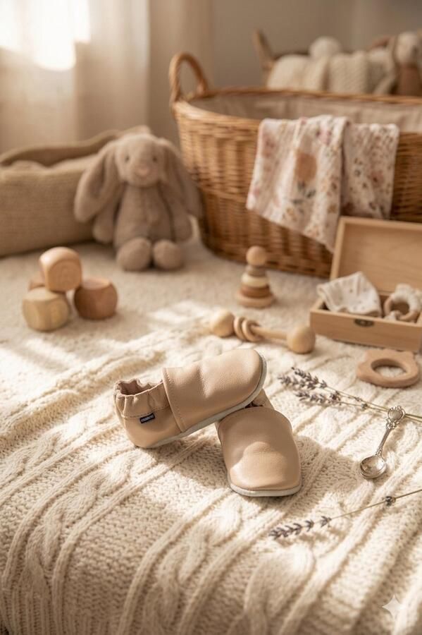 Stabifoot Babyslofjes Zacht Leer Cadeaudoos Linnen zakje Barefoot PEARL - Foto 2