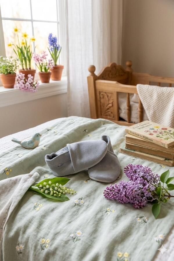 Stabifoot Babyslofjes Zacht Leer Cadeaudoos Linnen zakje Barefoot SKY