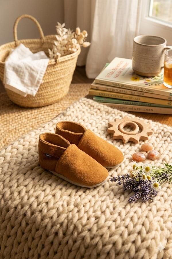Stabifoot Babyslofjes Zacht Leer Cadeaudoos Linnen zakje Barefoot VISON