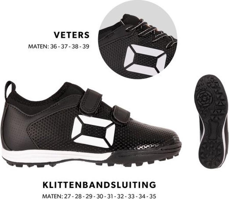 Stanno Fulture TF Jr. voetbalschoenen zwart wit Imitatieleer 30