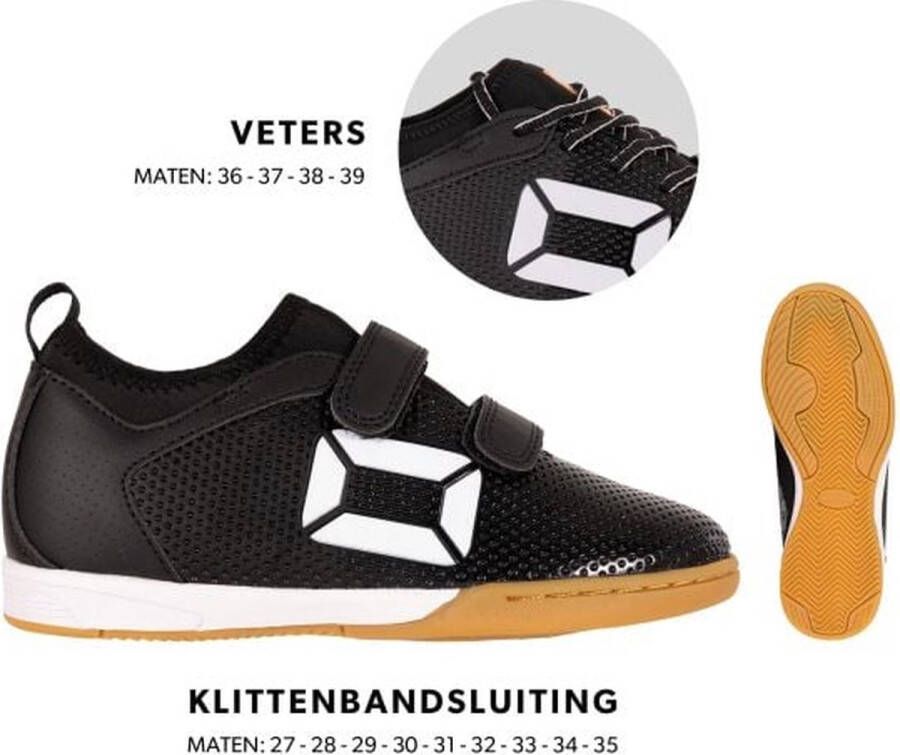 Stanno Vulture JR zaalvoetbalschoenen zwart wit Imitatieleer 34 - Foto 3
