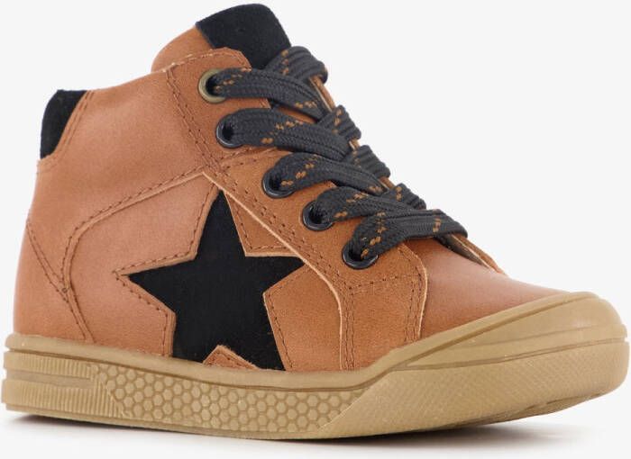 Stap leren jongens veterboots cognac