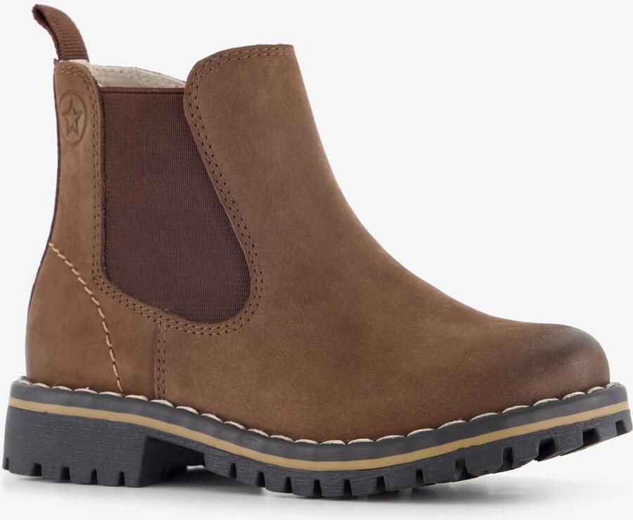 Stap leren jongens Chelsea boots bruin