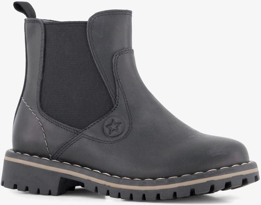 Stap leren jongens Chelsea boots zwart