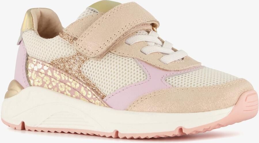 Stap suède meisjes sneakers roze