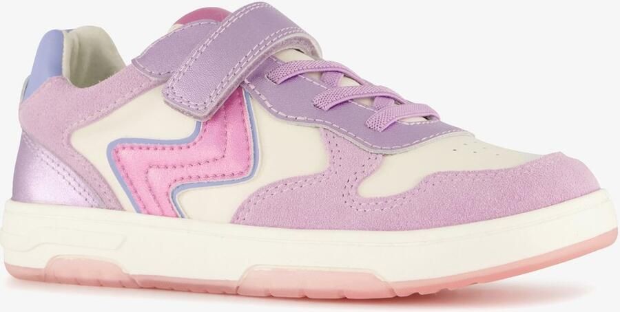Stap meisjes leren sneakers roze paars Uitneembare zool
