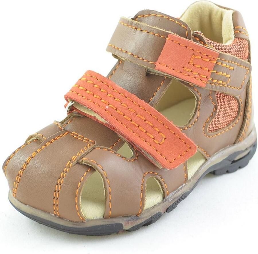 Stappiez Leren sandalen bruin jongen