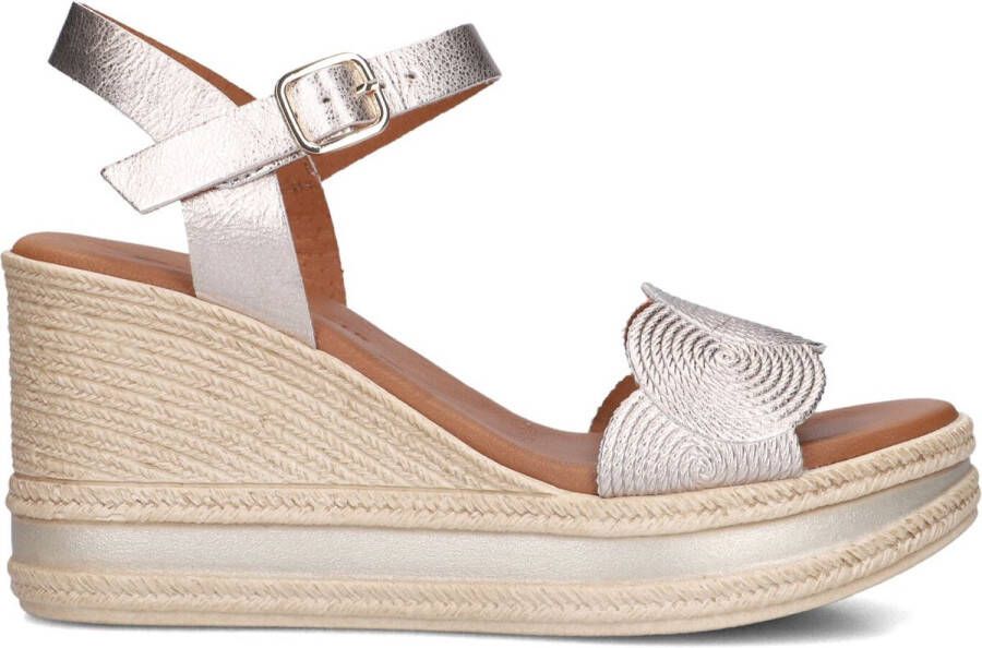 Stefano Lauran 8734 Sandalen Met Sleehak Dames Goudkleurig