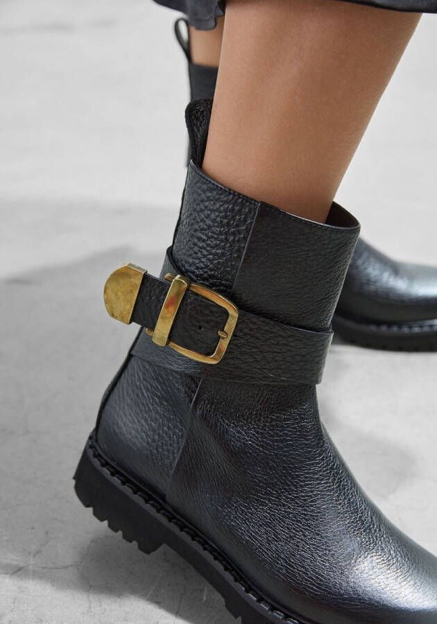 Stefano Lauran 9636 Enkellaarsjes Enkelboots met rits Dames Zwart