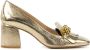 Stefano Lauran Dames Pumps Damesschoenen Leer Blokhak hoogte S3105 Goud - Thumbnail 1