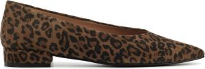 Stefano Lauran Dames Pumps Damesschoenen Suède Leopardprint Blokhak hoogte 2 cm S3072 Bruin