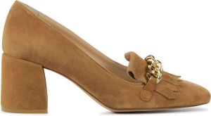 Stefano Lauran Dames Pumps Damesschoenen Suède Blokhak hoogte S3106 Midden bruin