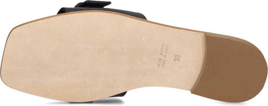 STEFANO LAURAN Slippers Dames Led 1 Band Slipper Met Gesp Maat: 40 Materiaal: Leer Kleur: Zwart