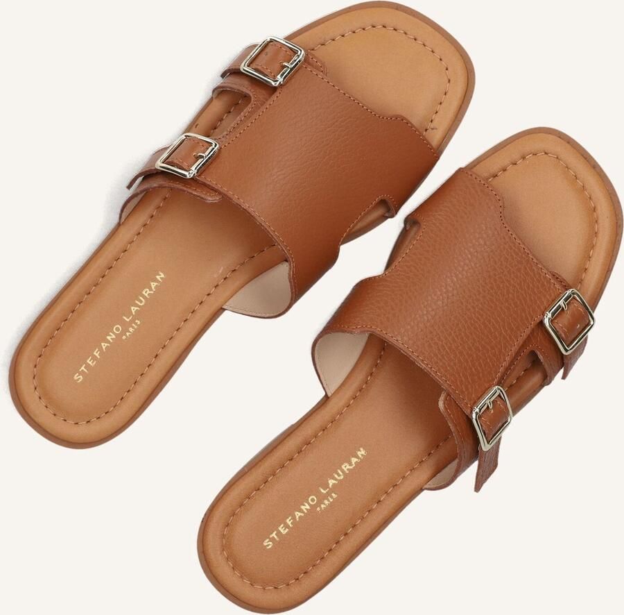 STEFANO LAURAN Slippers Dames 24004 Maat: 39 Materiaal: Leer Kleur: Cognac - Foto 2