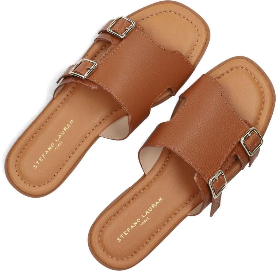 STEFANO LAURAN Slippers Dames 24004 Leer Cognac - Foto 5
