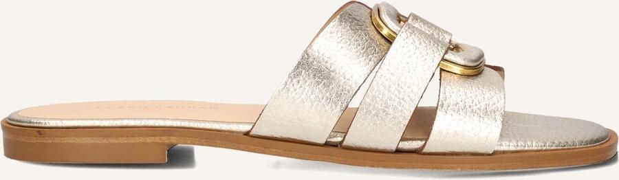 STEFANO LAURAN Slippers Dames 24152 Maat: 37 Materiaal: Leer Kleur: Goudkleurig - Foto 2
